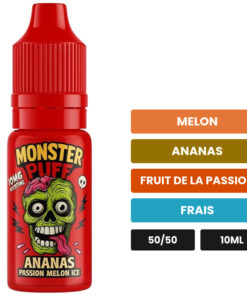 E-liquide Ananas Passion Melon Ice Monster Puff sel de nicotine 10 ml
