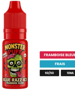 E-liquide Blue Razz Ice Monster Puff sel de nicotine 10 ml