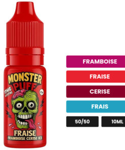 E-liquide Fraise Framboise Cerise Ice Monster Puff sel de nicotine 10 ml