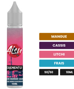 E-liquide Litchi Mangue Cassis Aisu sel de nicotine 10 ml