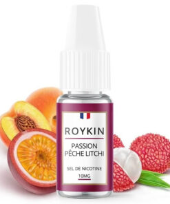 E-liquide Passion Pêche Litchi Roykin sel de nicotine 10 ml