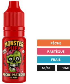 E-liquide Pêche Pastèque Glacée Monster Puff sel de nicotine 10 ml