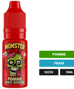 E-liquide Pomme Verte Acidulée Monster Puff sel de nicotine 10 ml