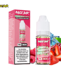 E-liquide Strawberry Raspberry Cherry Ice Razz Bar sel de nicotine 10 ml